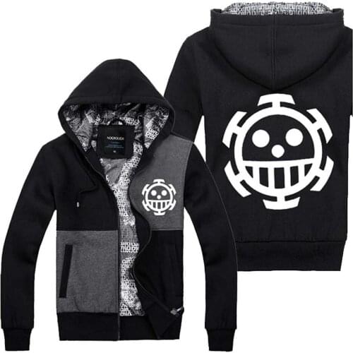 Anime One Piece Hoodie Monkey D Luffy Sweatshirt 2018 Spring Winter Men Jacket Thick Hip Hop Skull Hoodie