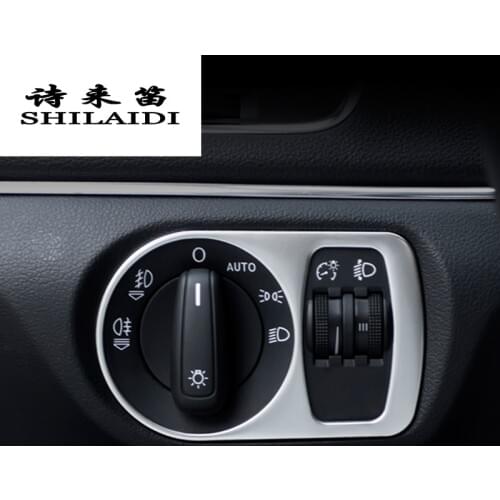Car styling For Audi Q3 Headlight Switch Buttons Decorative Frame Covers Interior Stickers Trim stainless steel Auto Accessories