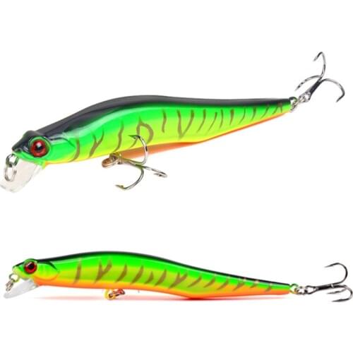 1Pcs Classic 12cm 9.8g Minnow Fishing Lure Hard Artificial Bait Bass Pike Carp with 2 Treble Hooks Fishing Wobblers Crankbait