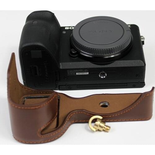 PU Leather Camera Bag Case For SONY A6600 protective shell holder cover With Battery Opening