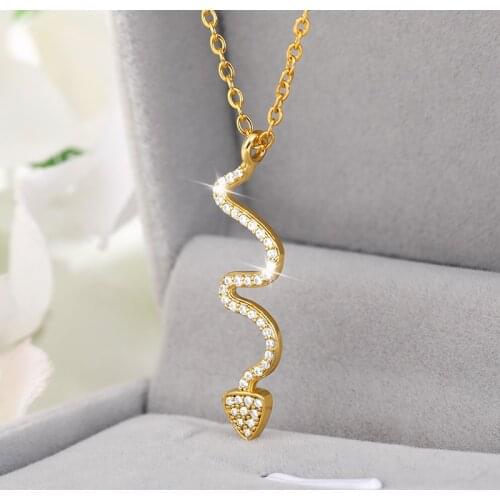 Zirconia Snake Necklace For Women Men Crystal Cute Gold Chain Necklaces Pendant Choker Vintage Boho Jewelry Gift bijoux femme