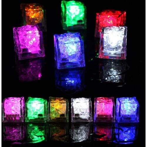 Colorful Luminous Ice Block Wine Glass Decoration LED Fluorescent Light Block Flickering Induction Ice Light Bar Wedding Party