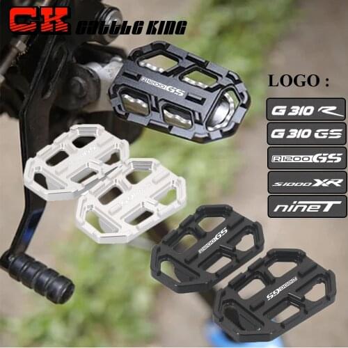 For BMW R1200GS 1200 gs LC G310gs G310r S1000xr R nine t Motorcycle Billet Wide Foot Pegs Pedals Scrambler Rest Footpegs