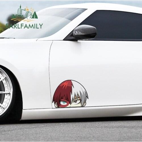 EARLFAMILY 26cm x 19.8cm For My Hero Academia Peeking Fine Decal Waterproof Car Stickers Occlusion Scratch For JDM SUV RV