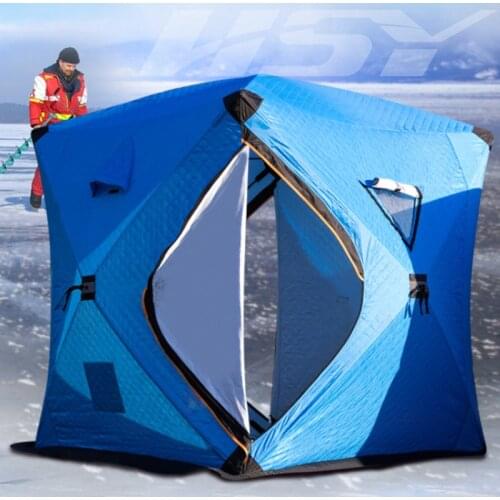 Cotton Warm Winter Ice Fishing Tent Three Layers 3-4 Person Outdoor Camping Tourist Tent for Winter Fishing палатка для рыбалки