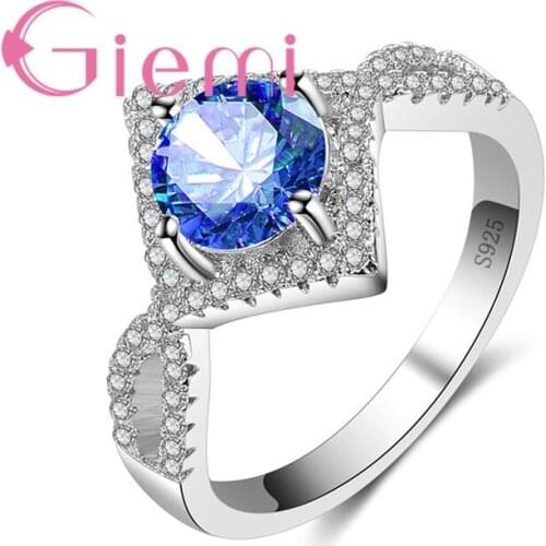 Classic Wedding Anniversary Jewelry Accessories Antique Square Shape Rings Hot Female Bague Bijoux Solid Silver Anel