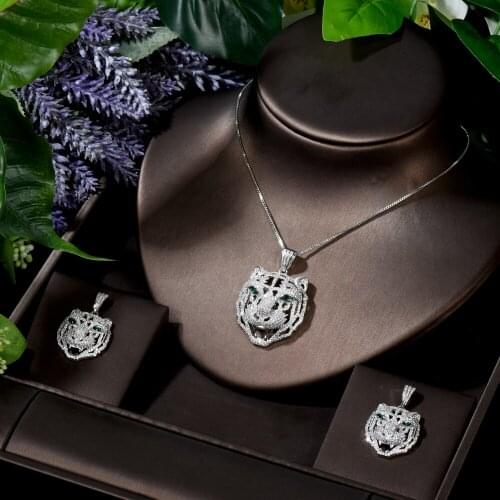 HIBRIDE New Design Slide Pendant Necklace Earring Sets AAA Cubic Zirconia Women Wedding Party Dress Accessories Bijoux N-1690