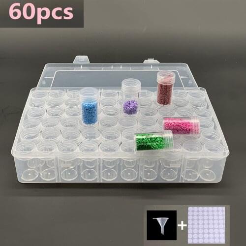 New Diamond Painting Storage Box Collection 56/60/64/128 Bottles Jewelry Bead Storage Box Mosaic Embroidery Accessories Bag for