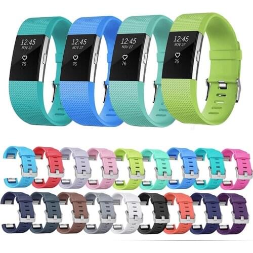 Soft Silicone Replacement Strap For Fitbit Charge 2 Heart Rate Smart Wristband Bracelet Watch Bands