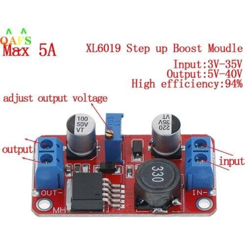 New 5A DC-DC Step Up Power Module Boost Volt Converter 3.3V-35V To 5V 6V 9V 12V 24V