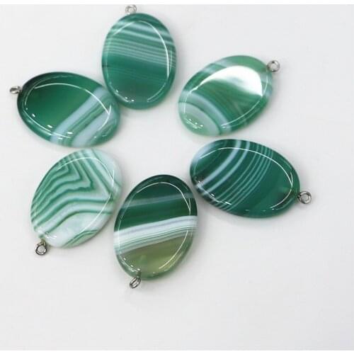Natural Stone Pendant Oval Pendant Striped Agates Pendant DIY Necklace Made for Women Free Shipping Raw Crystal Jewelry