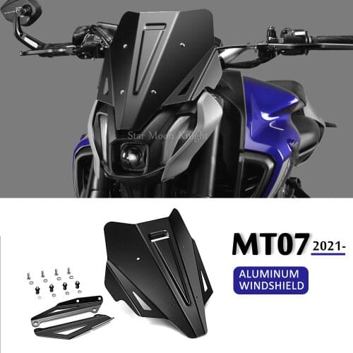 Fit For yamaha mt07 MT-07 MT 07 2021 - MT - 07 Motorcycle aluminum windshield windscreen Wind Shield Deflector MT07 Windshield