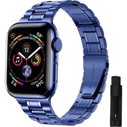 Correa for apple watch 6 se band 44mm 40mm Stainless Steel Upgraded adapter strap for iwatch 5 4 3 42mm 38mm bracelet Metal band