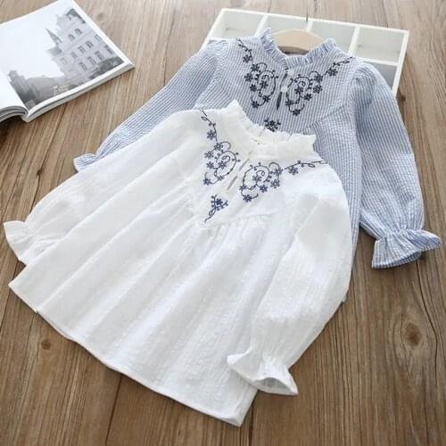 Girls Shirts Kids Clothes Girls 2-8 Girl Top Stand Collar Shirt 8t Fall Kids Cotton Blouse School Outfit Girl White Pullover