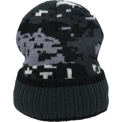 Thicken Fleece Lining Army Camouflage Hat For Men Hunting Winter Hat Warm Beanies Winter Climbing Fishing Knit Camo Ski Hats