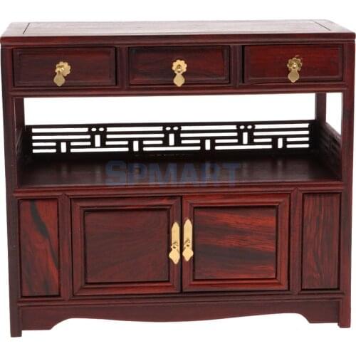 Vintage 1/6 Miniature Rosewood Sideboard Cabinet Drawer for Figures / Dollhouse /baby Accessory