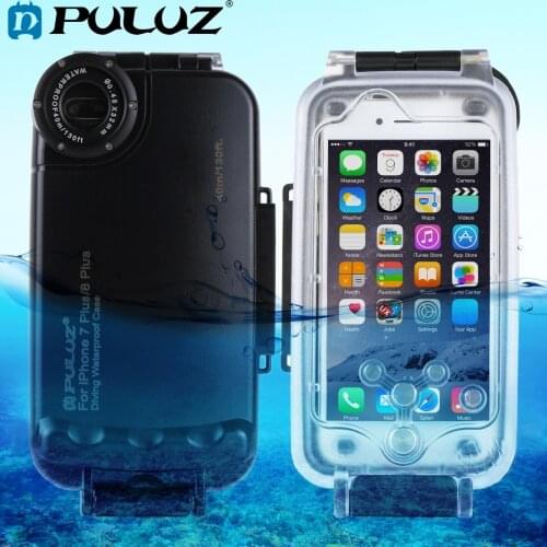 PULUZ For iPhone 8 /7 Plus 40m/130ft Waterproof Diving Housing Phone Protective Case Photo Video Taking Underwater Cover Case