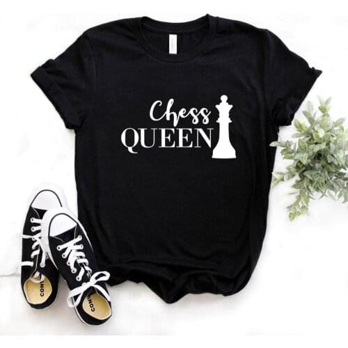 Chess Queen Print Women Tshirts Cotton Casual Funny t Shirt For Lady Yong Girl Top Tee Hipster FS-96