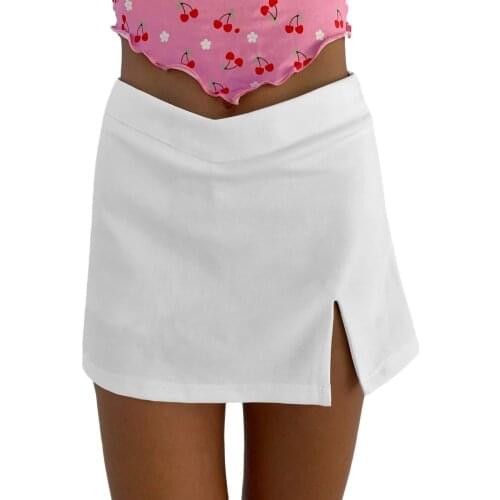 2021 Women Fashion Solid Color Split Skort Ladies Stylish Skort For Shopping Daily Wear High Waist Loose Casual Culottes