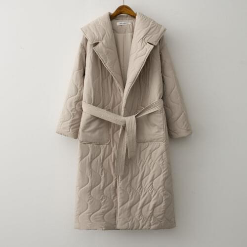 2021 Autumn Winter Fashion Women Plaid Puffer Coat oversized Maxi Robe Long parka Casual outerwear