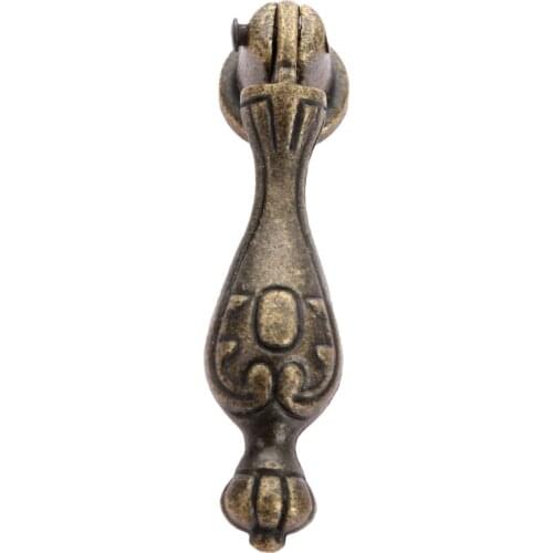 1PC Zinc alloy European Garden single hole copper zinc alloy handle antique wardrobe cabinet door door handle style 60*14mm