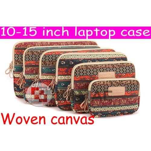 10 11 12 13 14 15 17 inch Bohemia Woven Weave knit canvas stylish Shockproof laptop notebook sleeve case bag