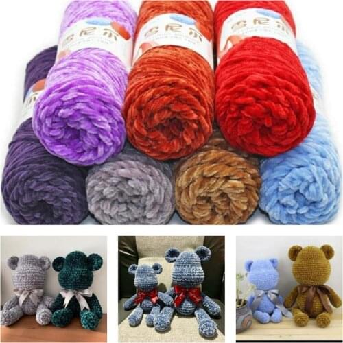 100g/pc Solid Color Soft Yarn Chenille Yarn Hand Knitting Wool Thick Yarn For Knitting Chunky Crochet Basket Carpet Clothes