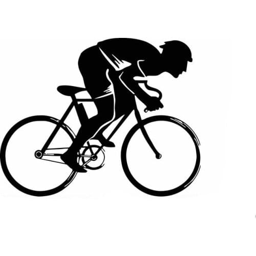 14.7CM*11.6CM Fashion Sport Boy Cycling Decor Decal Car Sticker Black/Silver Vinyl S9-0237