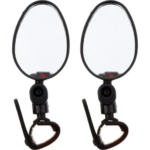 2Pc Universal 360 Rotation Bike Handlebar Wide Angle Rearview Mirror