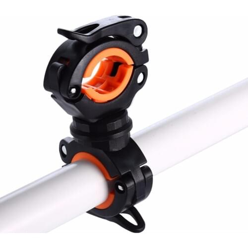 360 Degree Rotation Adjustable Bike Front Lamp Bracket Flashlight Holder Bicycle Handlebar Quick Release Light Mount Clamp Clip