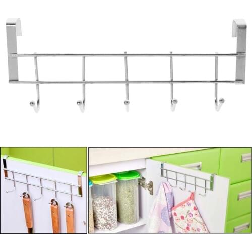 Hooks Shelf Over Door Clothing Hanger Rack Cabinet Door Loop Holder Shelf For Home Bathroom Kitchen