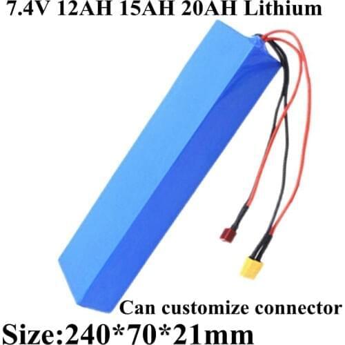 7.4V 12Ah 20Ah 15Ah Tester Low temperature lithium battery pack strip long size 7v 6v customize service BMS+ 8.4v 2A charger