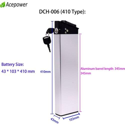 DCH-006 410mm Type 48V Ebike Battery 48 V 7.5Ah Folding Built-in Electric Bike Battery for 48V 500W 350W 250W Bicycle Motors