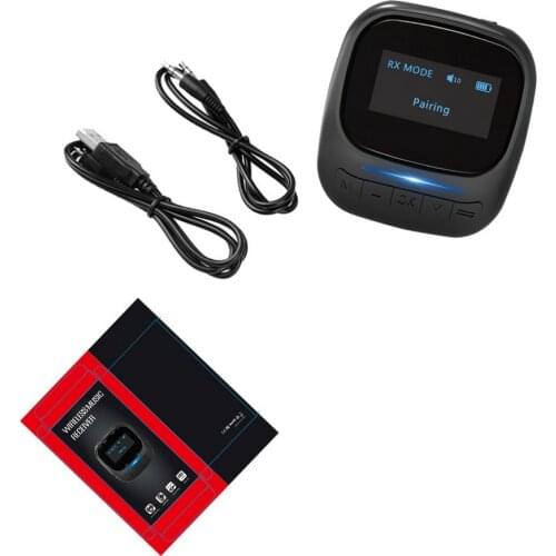 Bluetooth 5.0 Audio Adapter 3.5mmAUX＆RCA USB Rechargeable New Fiber Adapter Receiving and Transmitting APTX 2 In 1Receiver
