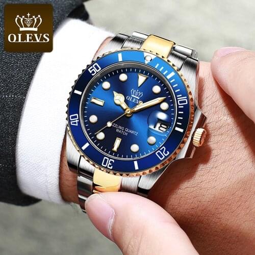 Luxury Men Watch Waterproof Date Analog blue Man Wristwatch stainless steel Fashion Casual Male Clock Relogio Masculino Auto Day