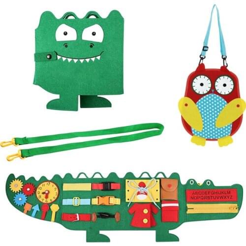 Montessori Kids Busy Board Toys Self-Care Ability Children Game Sensory Toy Toddle Early Education Felt Buckle Training Board