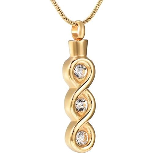 K001 Crystal Inlay Birthstone Cremation Jewelry for Ashes Pendant Stainless Steel Keepsake Memorial Urn Necklace