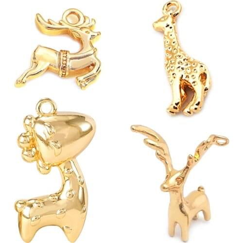 33586-G)12PCS 17x6MM 24K Gold Color Brass Giraffe Charms Pendants Jewelry Making Supplies Diy Findings Accessories