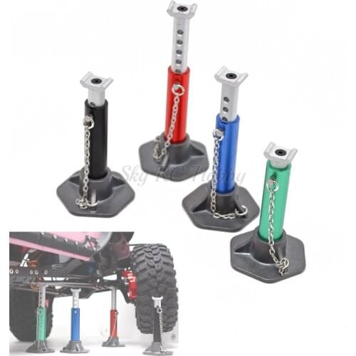 2PCS Metal High Lift Jack Stands Repairing Tool 61mm-88mm Height for 1/10 RC Car Crawler Axial SCX10 TRX4 90046 D90 Vehicles