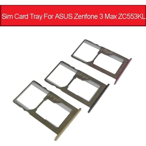 Genuine Sim Card Tray Slot For Asus Zenfone 3 Max ZC553KL SIM SD Card Adapter Holder Replacement Parts