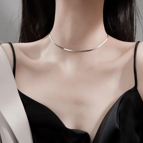925 Sterling Silver Shining Clavicle Chain Necklace For Women Party Choker Necklace Jewelry Wholesale S-N632