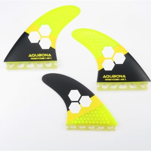Double Tabs Fins II AM FINS Surfboard Fiberglass Fins for Surfing with Fin Bag, Fin Key(Small, Medium, Large Sets.)