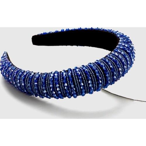Luxury Full Crystal Hair Accessories Beaded Headbands For Women Sample Sponge Head Hoop Band Korean Style Hairband Headpieces