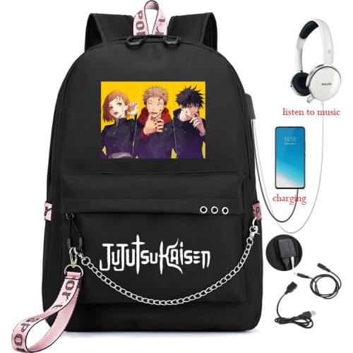 Jujutsu Kaisen Laptop School Bags For Teenager Waterproof Backpacks USB Charging Men Women Travel Bag New Design Mochilas