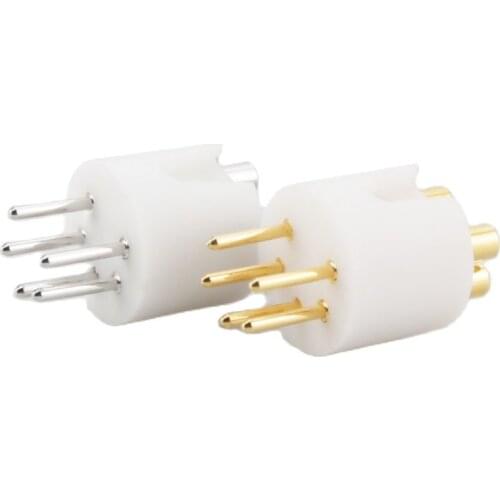 Viborg Pure Copper Male 5Pin DIN Plug Connector Hifi Audio DIY Turntable Tonearm 24K Gold Rhodium Plated 1PC