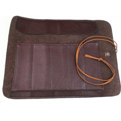 Roll-Up Kitchen Tools Bag PU Leather Carving Knives Pocket Storage Organizer Seal Engraving Knife Cover Chef Knife Bag