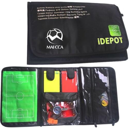MAICCA Football referee bag with whistle cards coin barometer Professional Soccer wallet set for referee Sports Wholesale