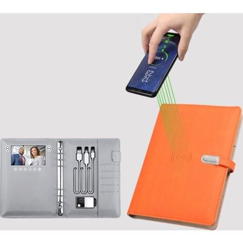 Logo Custom Festival Promotion USB Flash Drive Wireless Charger Power Bank Notebook with MP4 Video Player