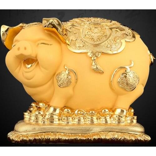 Velvet gold wealth wealth pig decoration creative piggy bank piggy home decoration TV cabinet decoration big