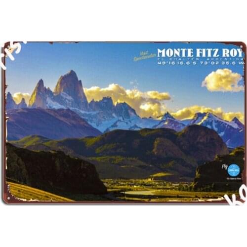 Vintage Monte Fitz Roy Travel Metal Signs Printing pub Home Wall Decor Tin sign Posters